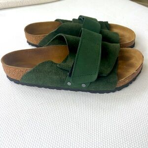 Birkenstock Kyoto, Forest Green, Nubuck-Suede Leather